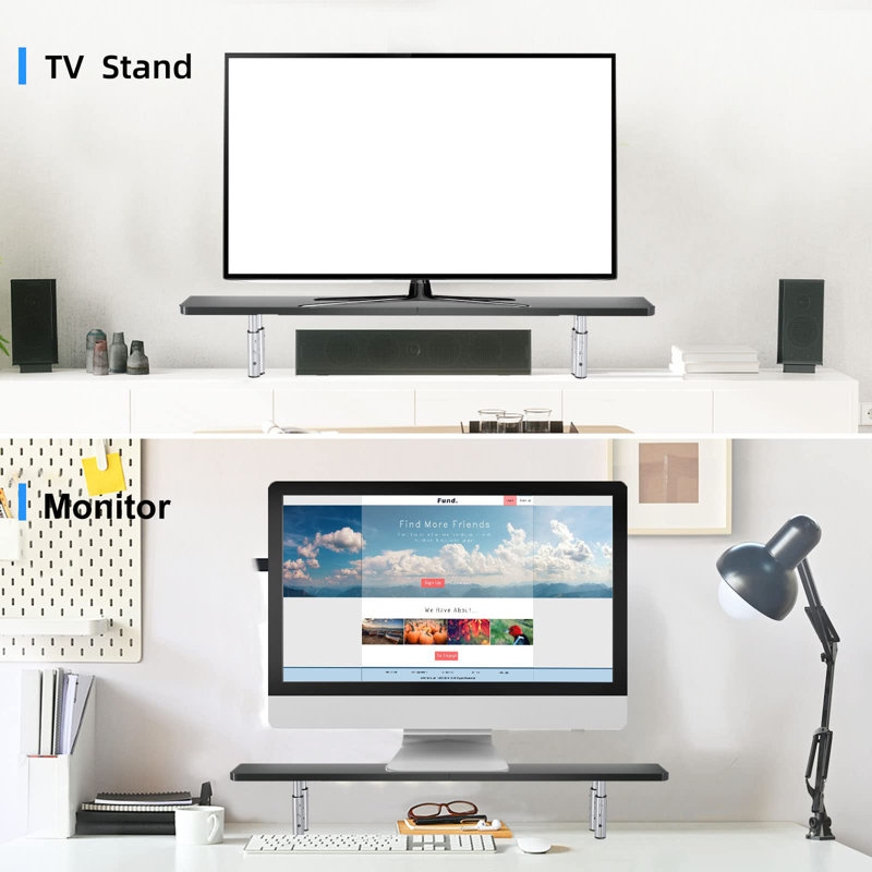 Laptop Stand For Desk,Computer Monitor Laptop Stand Riser For Printer, Notebook And All Flat Screen TV Display,3 Height Adjustable