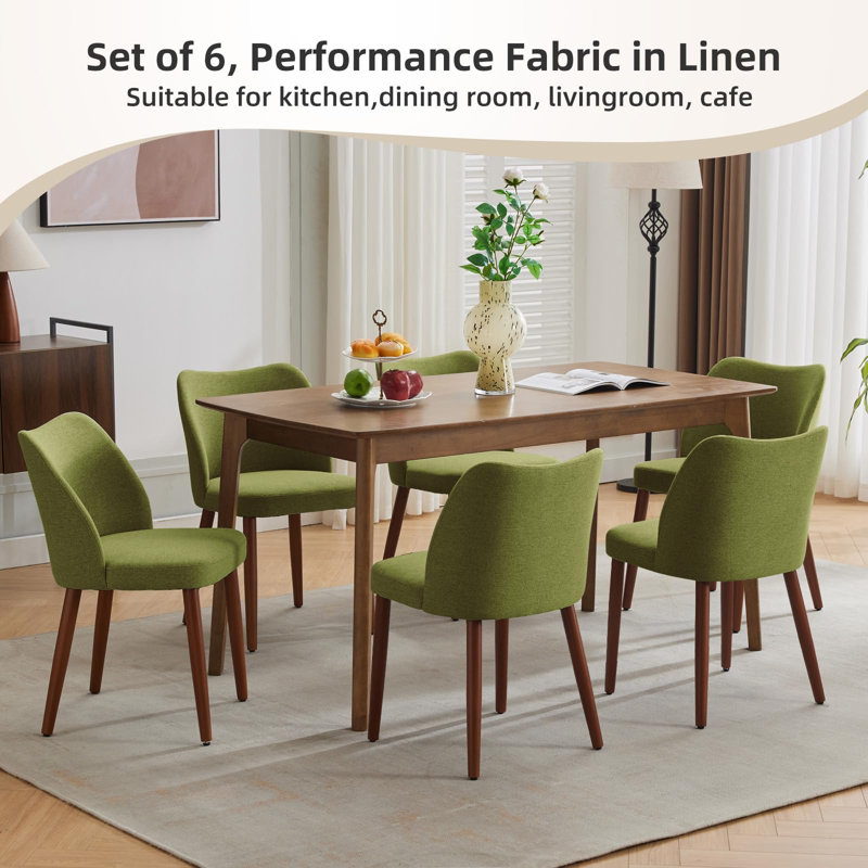 Polyester Upholstered Side Chair, 4, Green