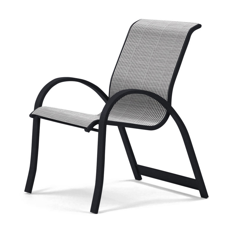 Aruba Stacking Patio Dining Armchair, Yellow, Black