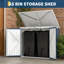 Remise d'extérieur pour déchets, armoire de rangement en acier galvanisé 5,8 x 3,3 pi avec toit incliné et loquet de verrouillage