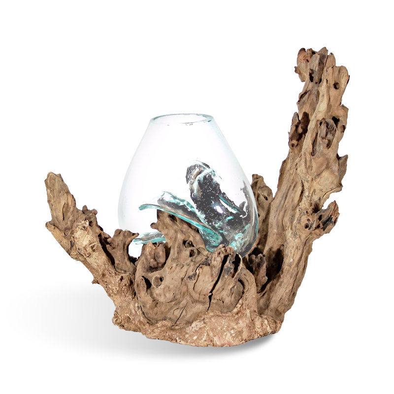 Sculpture en verre et bol en verre