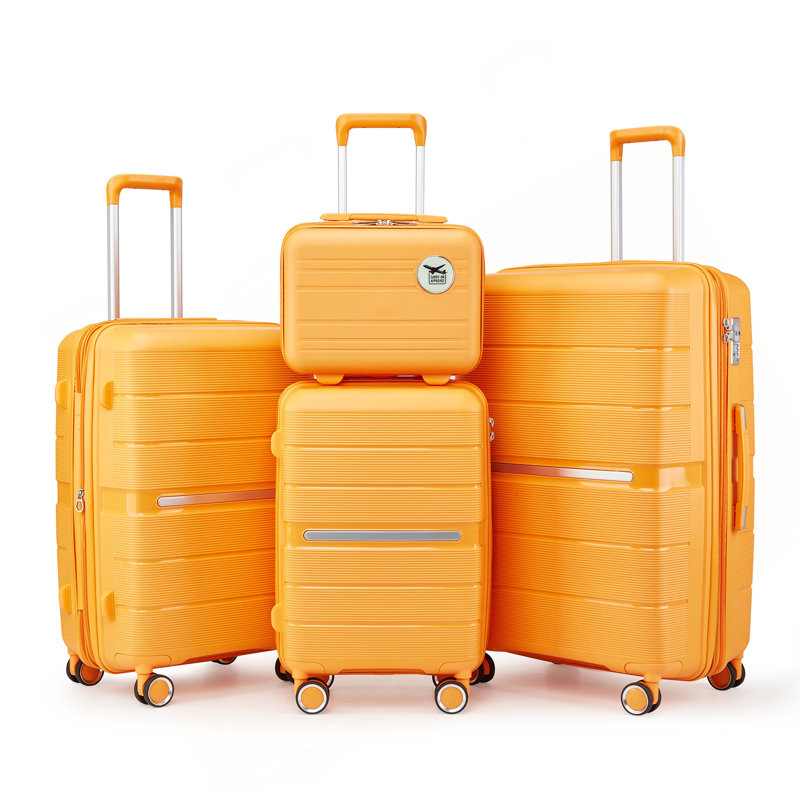 Ensembles de valises 4 pièces (14/20/24/28) Valise extensible légère et durable en PP