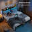 Metal Bed Frame With Led Lights And Charging Station, Bed Frame With Headboard And Footboard With Storage Shelves And Under Bed Storage, Noise Free-2050214864-2050214893