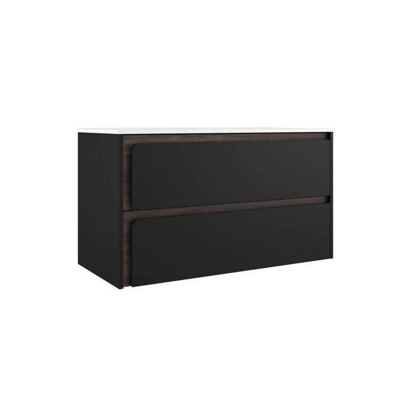 Ensemble de meuble-lavabo simple 40 po Cordoba, Noir / bois