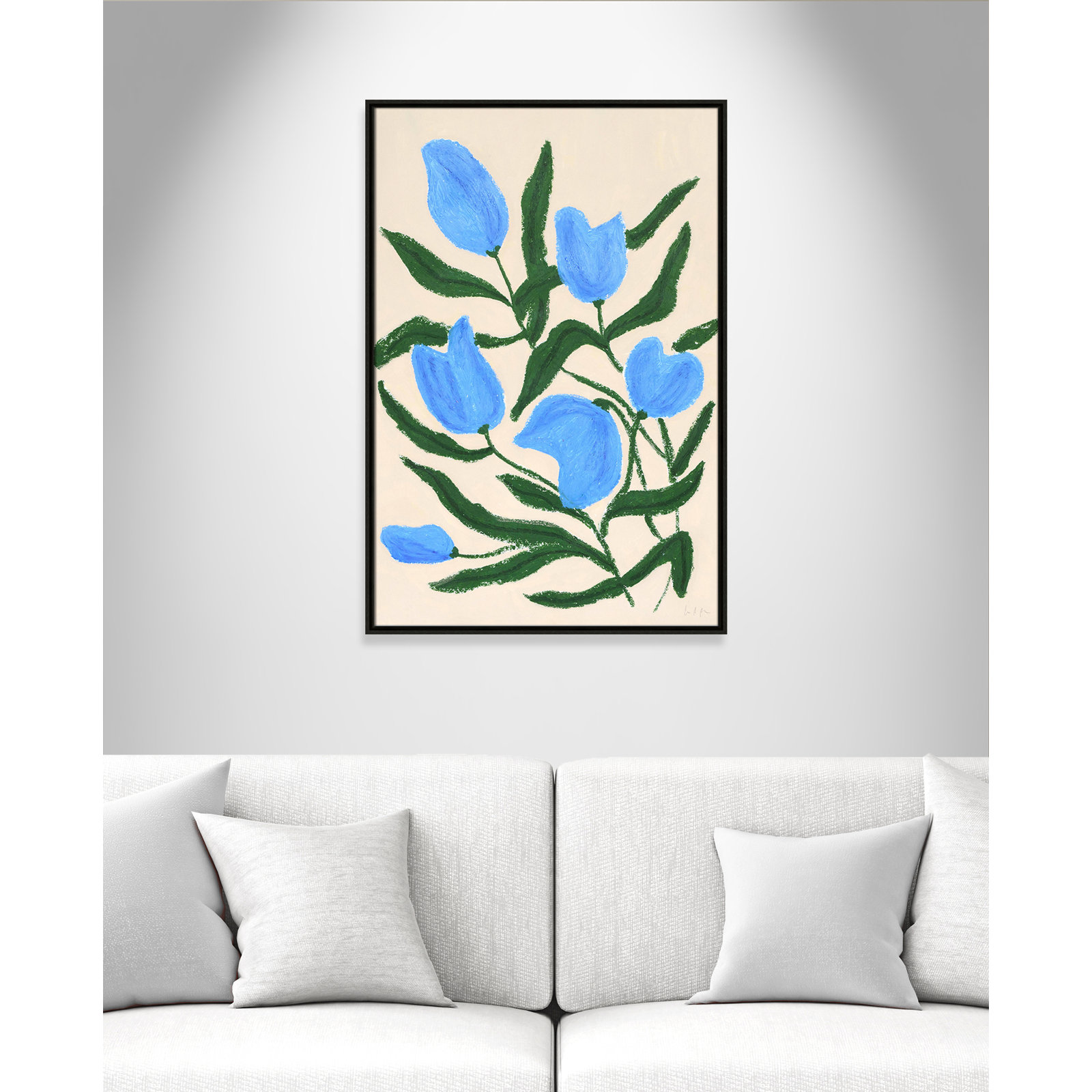 Blue Tulips Print by Camilla Bergqvist, Espresso, 37.5" H x 25.5" W