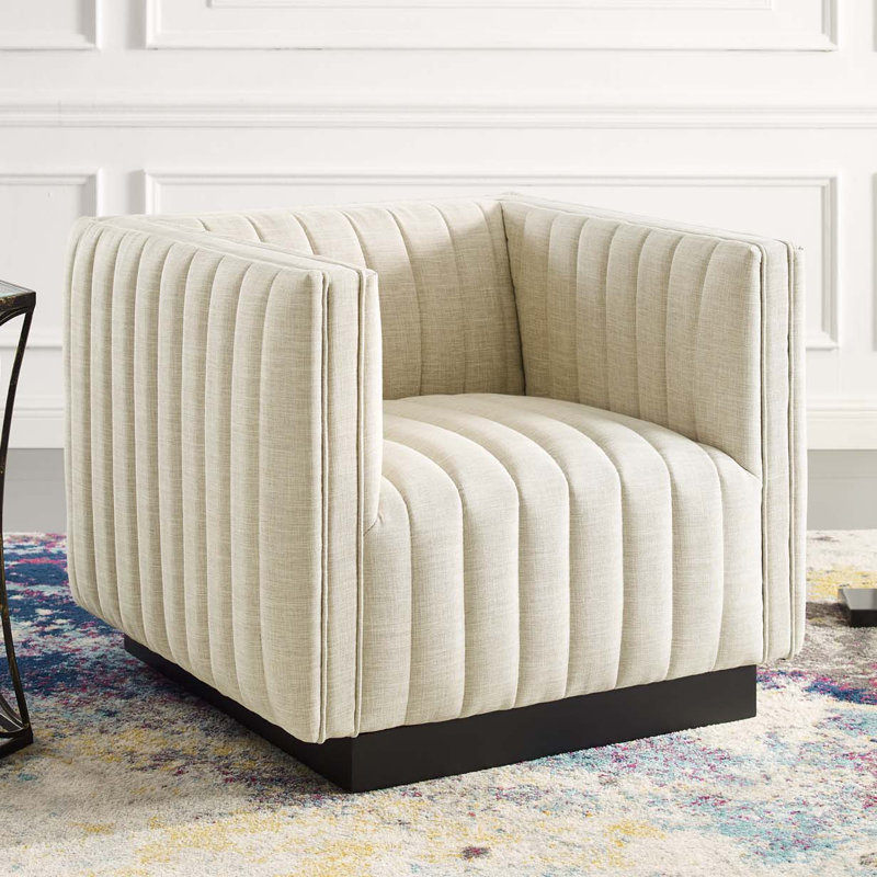 Fauteuil Modway Conjure, Mélange de polyester beige