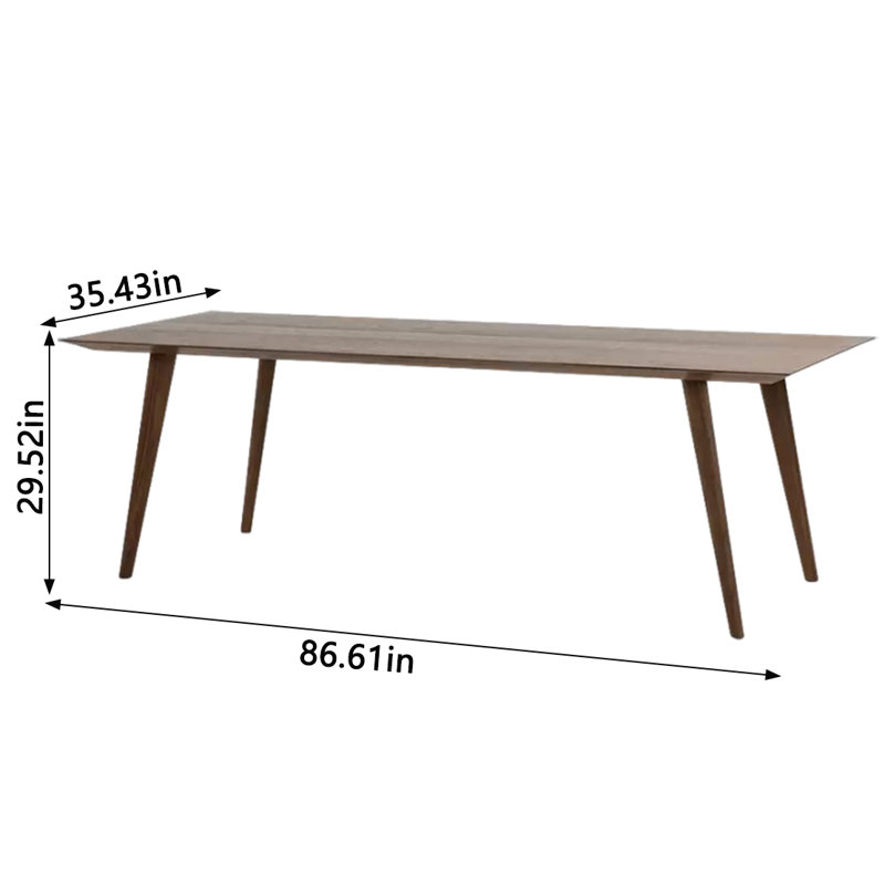 Medwin Ash Solid Wood Dining Table, 35.43" W x 86.61" L
