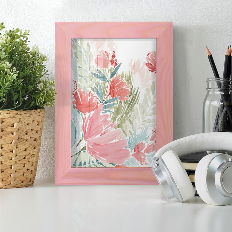Edwardsburg Wilder Bouquet I, encadré sur papier, H 8 po x l 6 po x P 1 po, Coucher de soleil rose