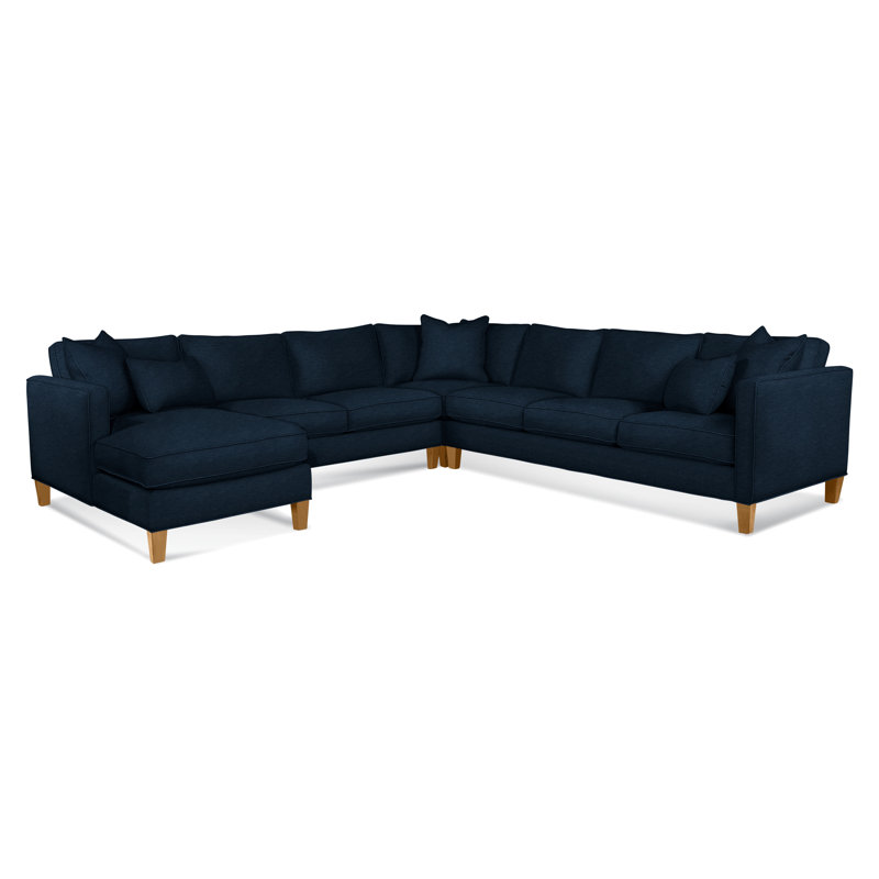Sectional, White Textured Performance; 0865-91, Left Hand Facing, Honey