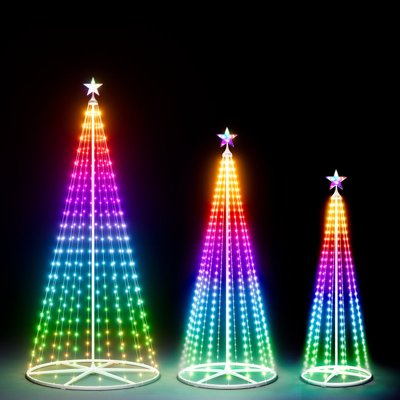 Arbre de Noël à DEL en forme de cône avec étoile