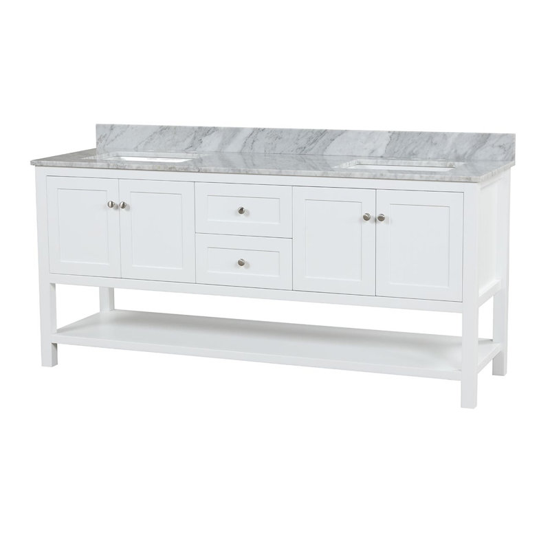 Ensemble de meuble-lavabo double 72 "Bristol, Blanc