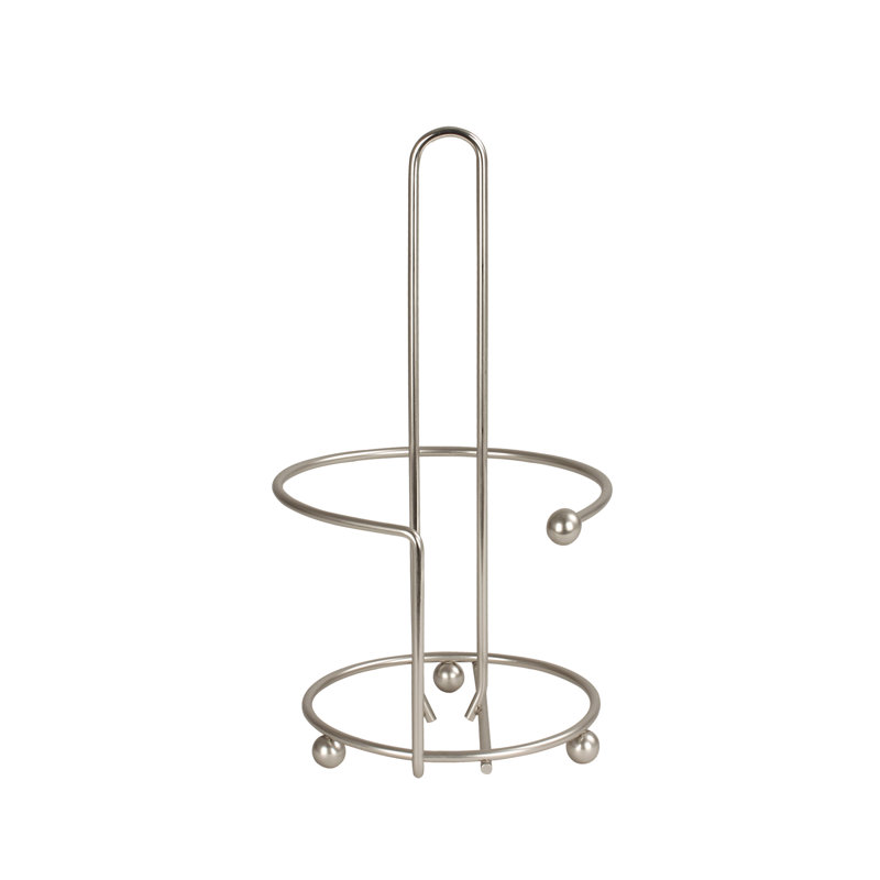 Satin Nickel Freestanding Paper Towel Holder with Loop Handle