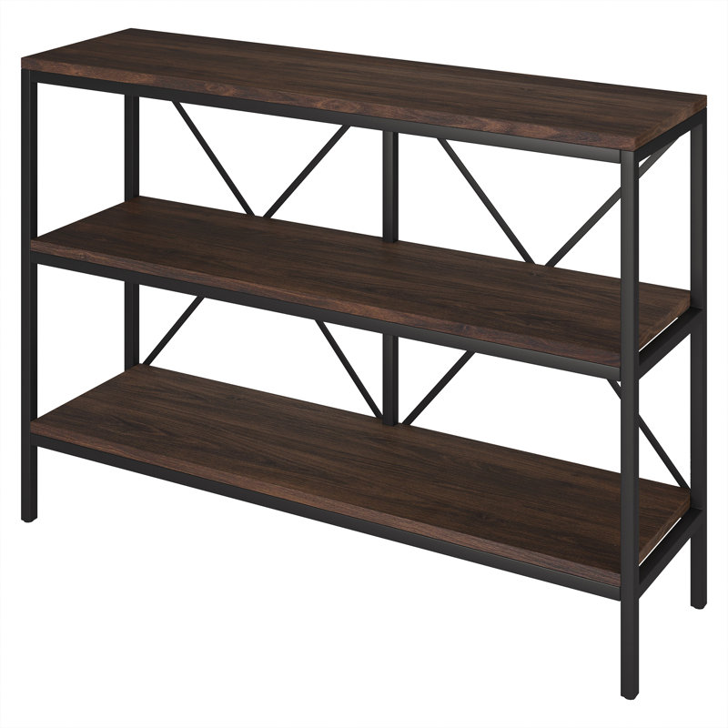 Kira Console Table with Shelves, 30" H x 42" W x 11.75" D, Brown