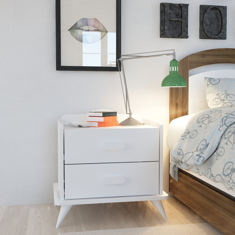Damarion 60cm W Manufactured Wood Bedside Table