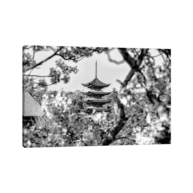 Pagoda Cherry Blossom by Philippe Hugonnard - Wrapped Canvas Print, 45.72cm H x 66.04cm W