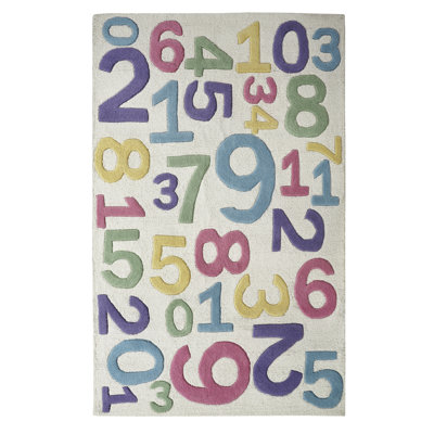 Tapis blanc pour enfants KinderLOOM Numericals