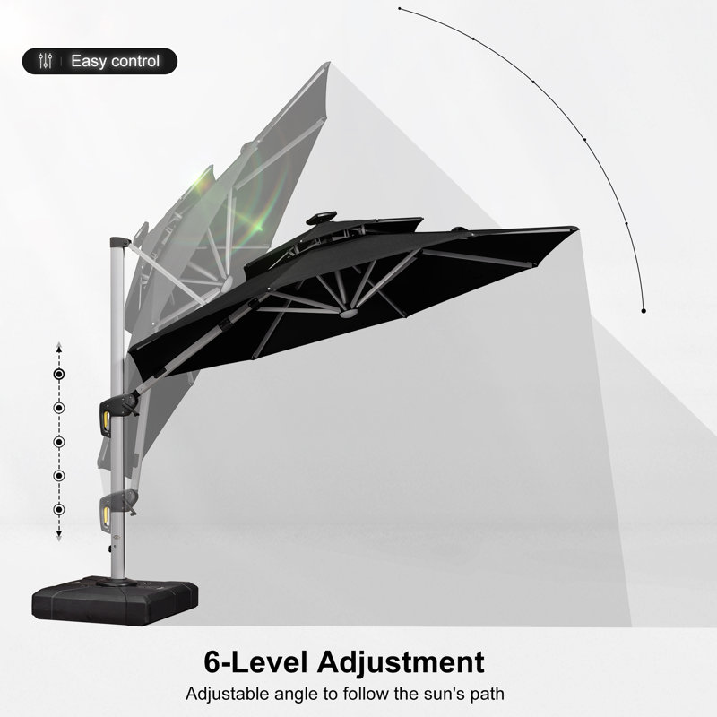 Parasol en porte-à-faux 120 po, Gris