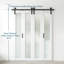 Portes de grange doubles en verre givré 1-Lite avec ensemble de quincaillerie d'installation-105534460