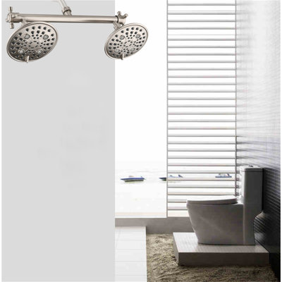 Dual Shower Head With Built-In Valves – High Pressure 6-Setting Shower For Walk-In & Bathtub Use