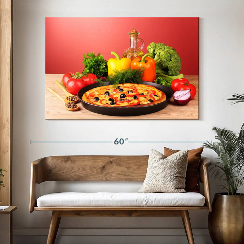 Yarlin Vegetables And Pizza, 34" H x 51" W