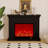 White Solid Wood Electric Fireplace-1029849225