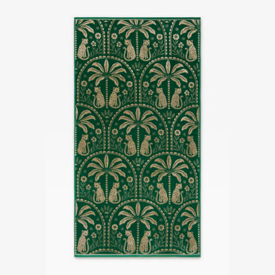  Cheetah Scallop Jade Winter Gold Beach Towel
