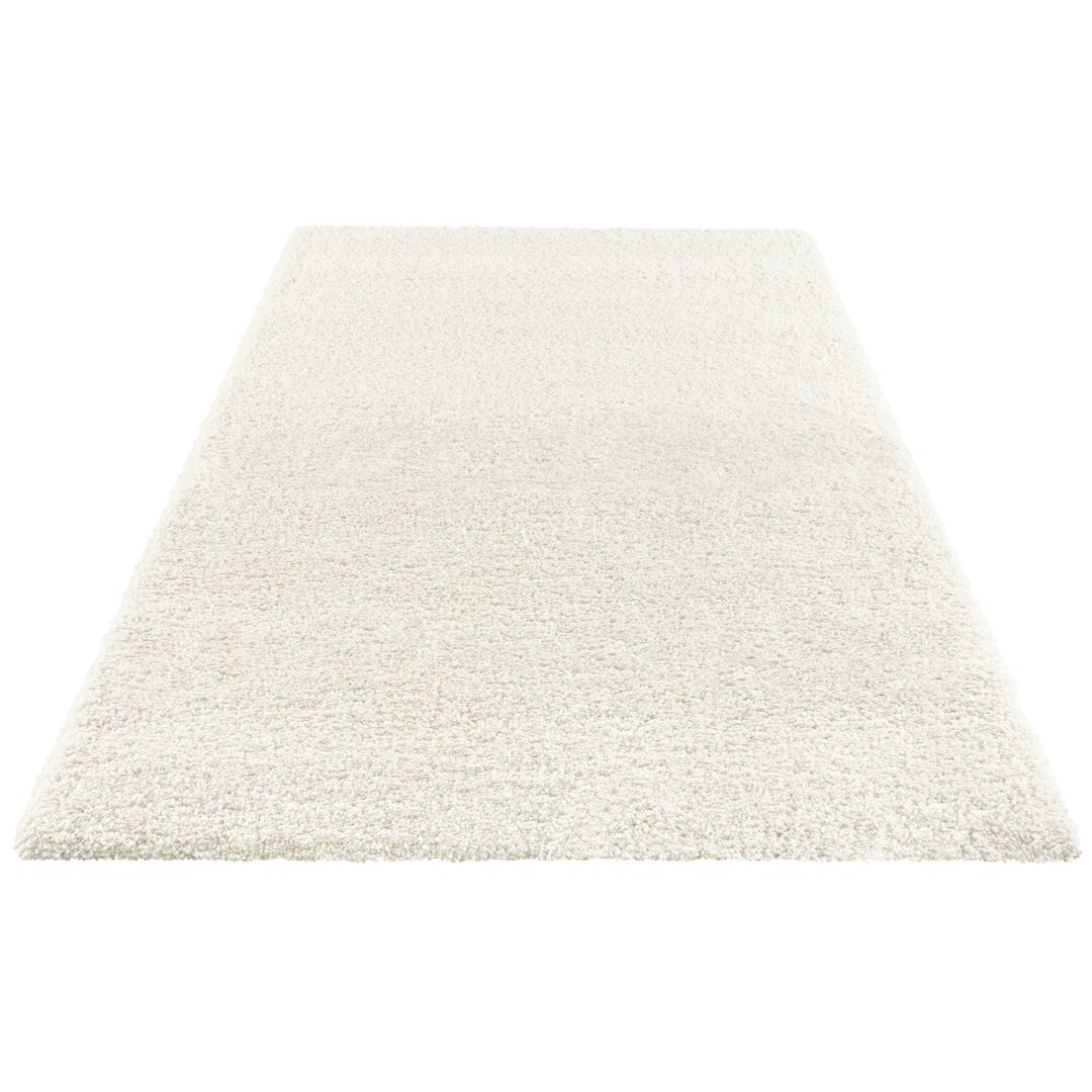 Talence Hochflor Teppich - Shaggy Flokati Einfarbig Weich für Wohnzimmer, Schlafzimmer - Ivory Creme