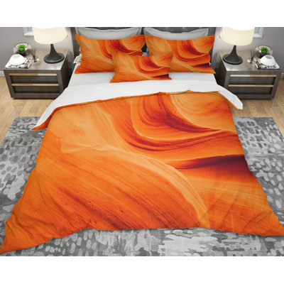 Abstract Duvet Cover Set - Designart Upper Antelope Canyon