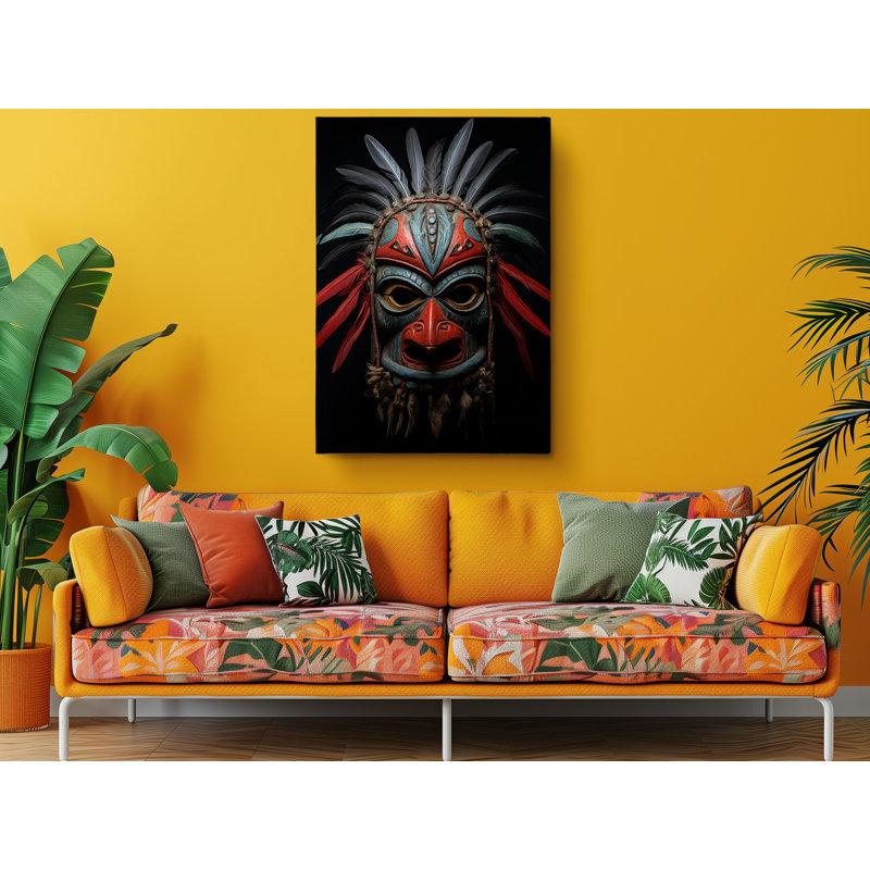 "Ancestral Soul", masque africain, impression sur toile, impression sur toile, H 24 po x l 16 po x P 1 po