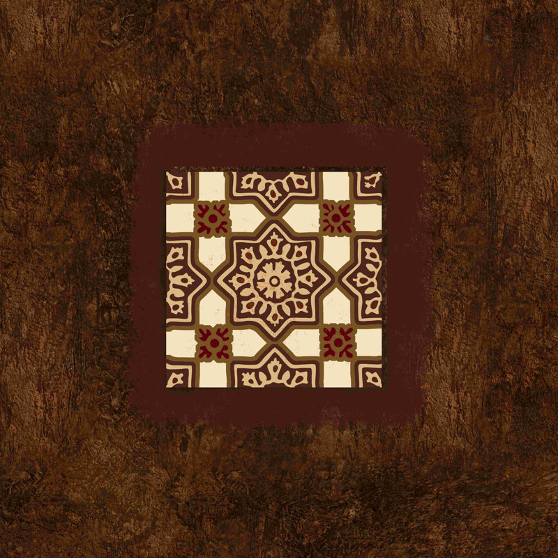 Carreau beige - peinture sur toile tendue, H 12 po x l 12 po