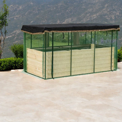 Durable Steel Planters With Crop Cage And Shade Cloth For Home Garden