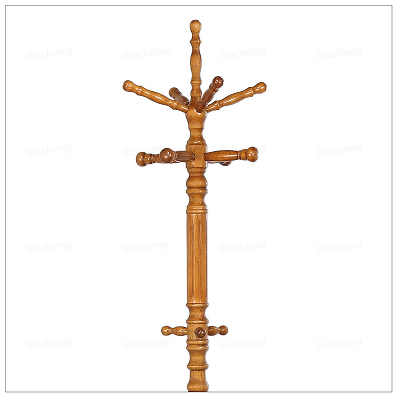 Cosman Golden Brown Freestanding Coat Rack With 11 Hooks, Durable And Eco-Friendly Rubberwood, Ideal For Organized Entryways
