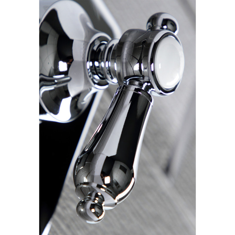 Valve de dérivation à 3 voies avec poignée simple et plaque carrée, Chrome poli
