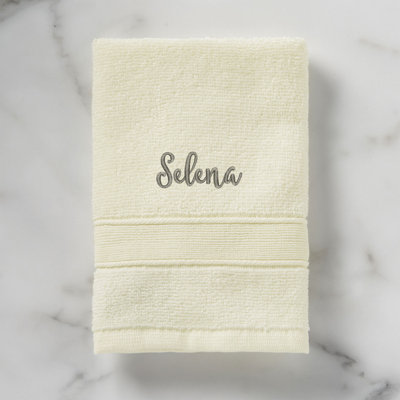 Essuie-mains brodé 100% coton de luxe