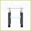 Table basse carrée en verre trempé transparent / noir pour le salon, facile à nettoyer et amp; Assemblage rapide-121048625-121048628-121048629