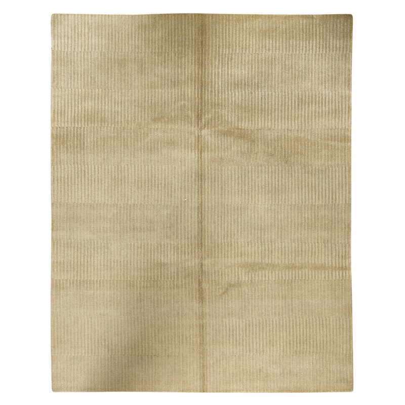 Hand Knotted Wool Area Rug in Powder