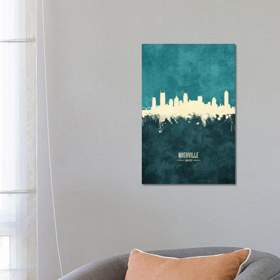 Nashville Tennessee Skyline by Michael Tompsett - Wrapped Canvas Print