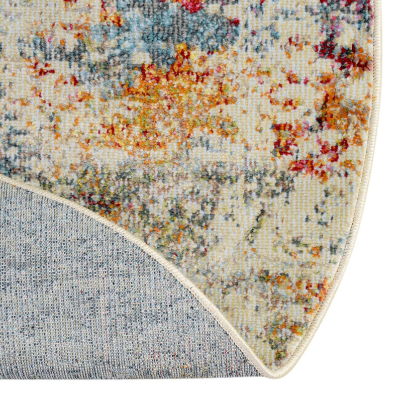 Tapis contemporain Mulvihill couleur crème, Ovale 5 pi x 8 pi