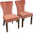 Logan 9-Piece Dining Set With 8 Cleo Dining Chairs In Velvet Blush Fabric