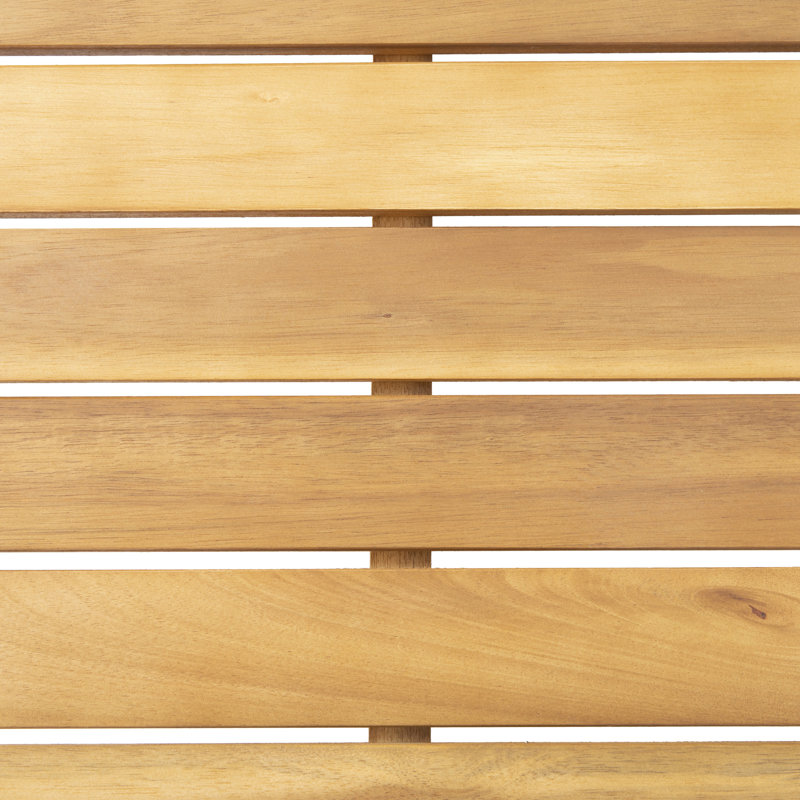 Table basse d'extérieur en bois avec finition - L 38,02 po x P 23,83 po H 12,75 po, construction à lattes ouvertes dans la teinte