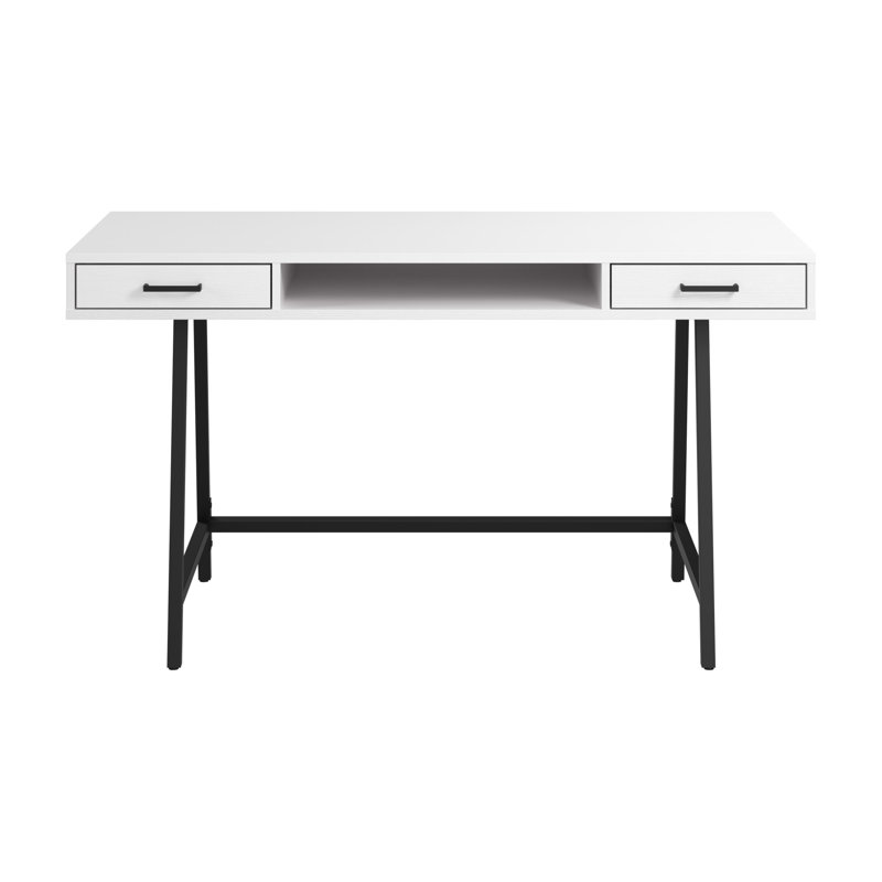 Bureau d'écriture Lachone, Chêne blanc pur / noir