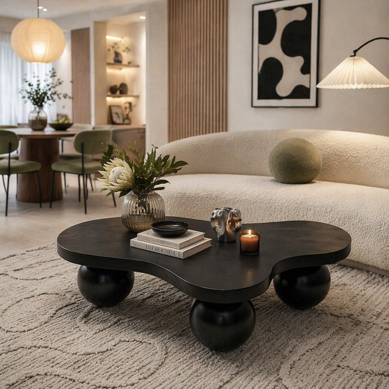 Table basse 46 po Funky Unique Modern Modern, Black