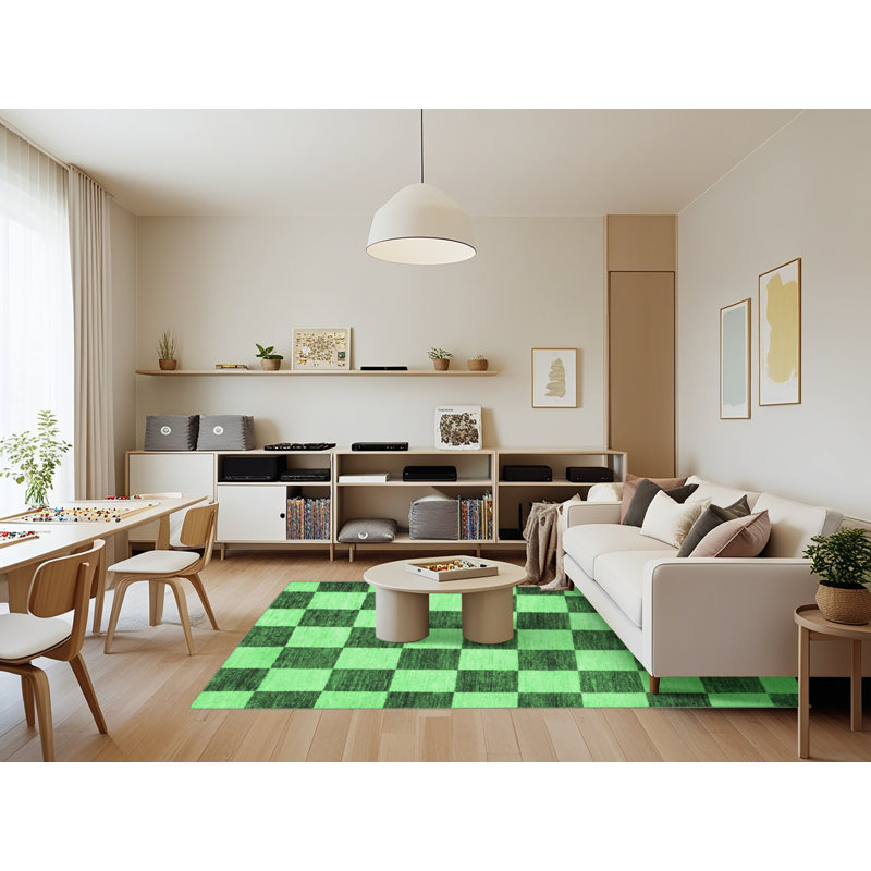 Checkered Indoor Rug, Rectangle 7' x 9'