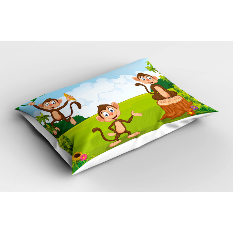 Blue/Brown/Green Polyester Microfiber Piece Sham, Twin