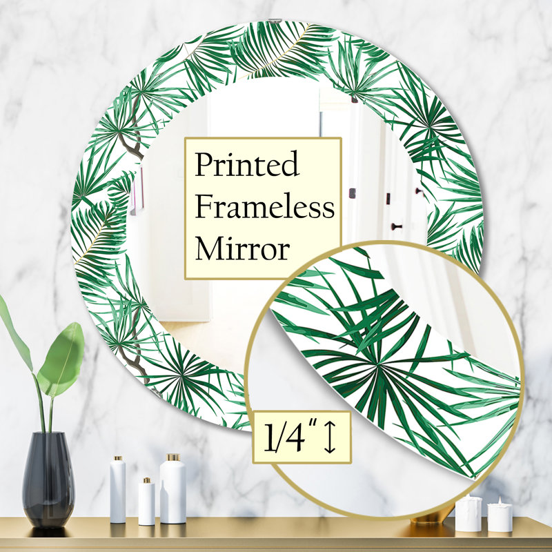 Miroir d'appoint tropical, H 31,5 po x l po