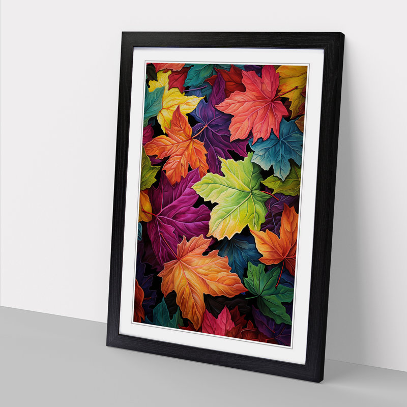 Ivy Leaf Colour Field - Framed Print, Black Framed, 64cm H x 46cm W x 2cm D