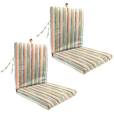 21" x 38" Outdoor Chair Cushion with Ties and Loop (Set of 2)