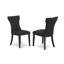 Ensemble de table de cuisine 3 pièces pour petits espaces comprenant une table de salle à manger ronde avec piédestal et 2 chaises rembourrées en tissu noir, noir et cerise