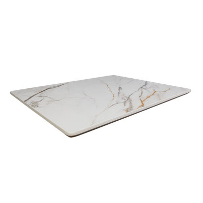 30" x 48" Sintered Stone Table Top in White Marble Color, 7/8" Thick