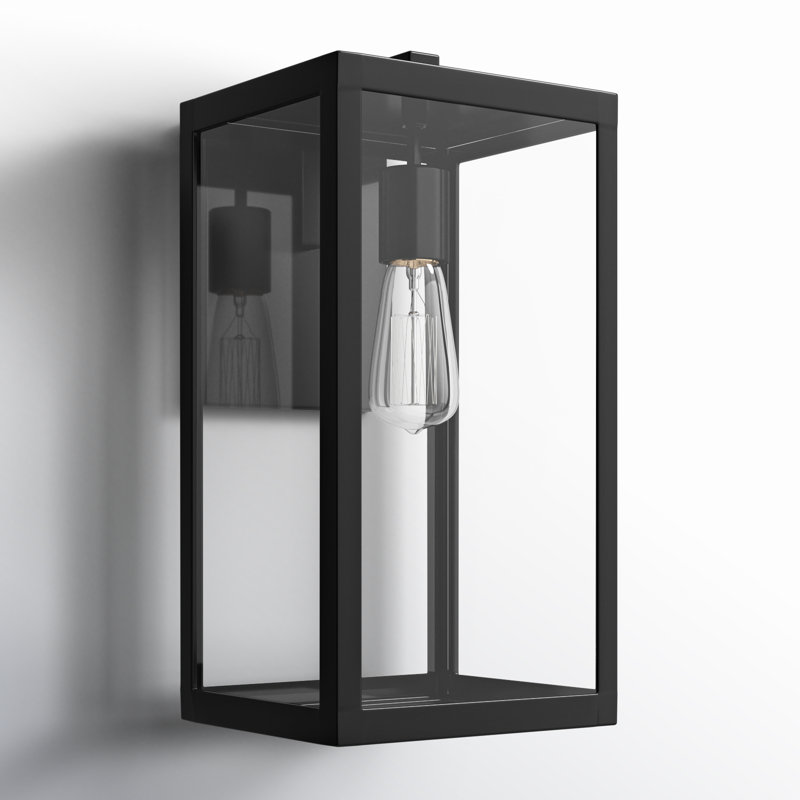 Tangier Dimmable Aluminum Outdoor Wall Lantern, 13" H x 7.5" W x 6" D